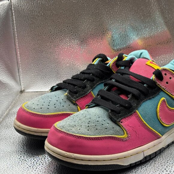 Size 9.5‎ Nike Dunk SB Low Pacman Mens Pink Blue Athletic Sneakers 313170-461 - Picture 5 of 12
